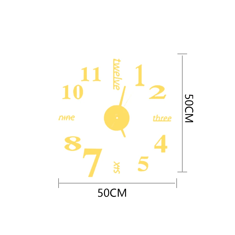 

4 colors Mini Home Wall Clock 3D DIY Acrylic Mirror Stickers For Home Decoration Living Room Quartz Needle Self Adhesive