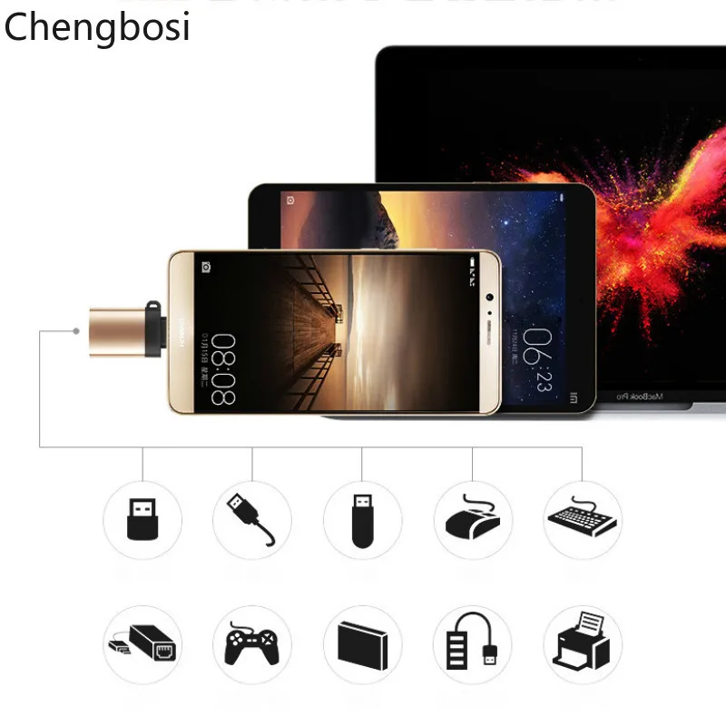 Переходник с Type C на USB 3 0 OTG Кабель адаптер преобразователь для Samsung S8 S9 Huawei Mate 9