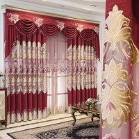 new style curtains european style retro chenille hollow embroidery shading customization curtains for living dining room bedroom