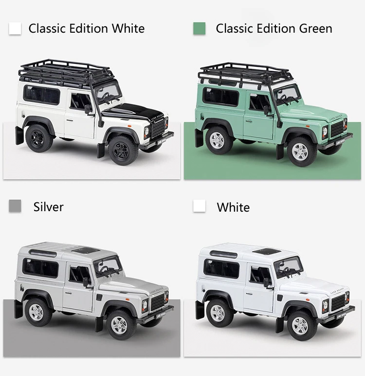 WELLY сплав модель автомобиля 1:24 Масштаб литья под давлением автомобильный симулятор Land Rover Defender внедорожный металлический классический автомобиль для ребенка Подарочная коллекция