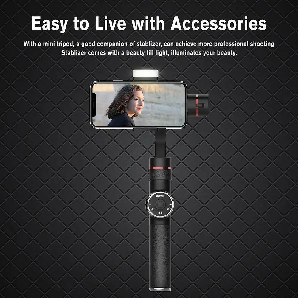 Zomei V5 Новые 3-Axis ручной шарнирный стабилизатор для камеры GoPro палка для селфи для смартфона iPhone X 8 плюс 7 6 Plus SE samsung Galaxy S9 S8 S7 S6
