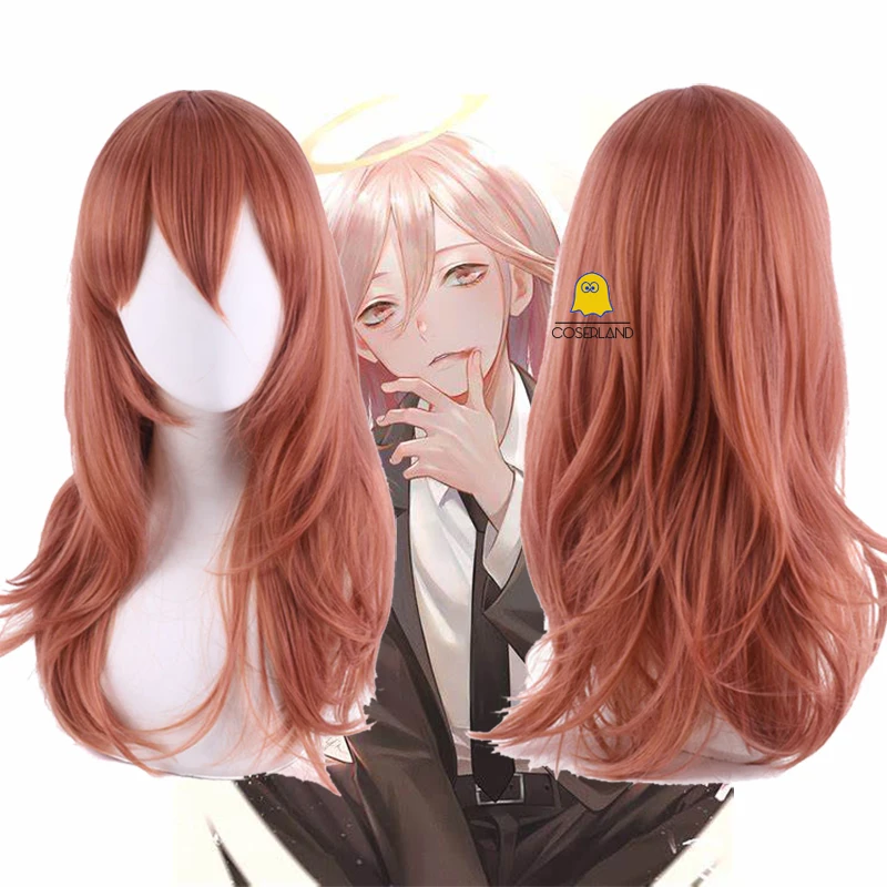 

Anime Chainsaw Man Angel Devil Cosplay Wig Brown Red Long Wig Heat-resistant Fiber Hair with Wig Cap Halloween Party Women Wig