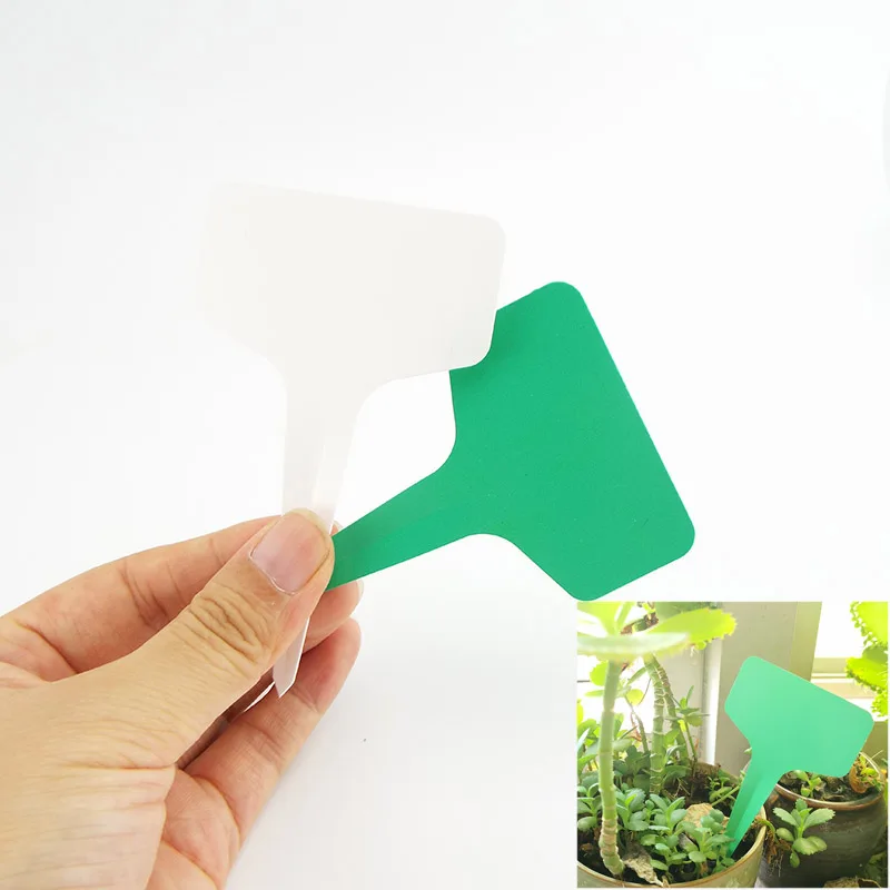 

100X PVC greenhouse Plant T tags Labels Flower Pots Plastic Markers Sign Waterproof herbs plant Garden Tools supplies