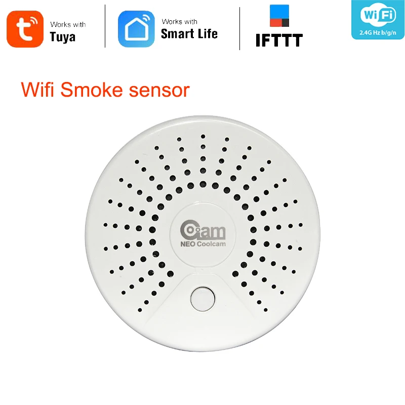 NEO COOLCAM Smart Life автономный Wi-Fi датчик дыма с датчиком температуры датчик сигнализации Беспроводной детектор дыма IFTTT
