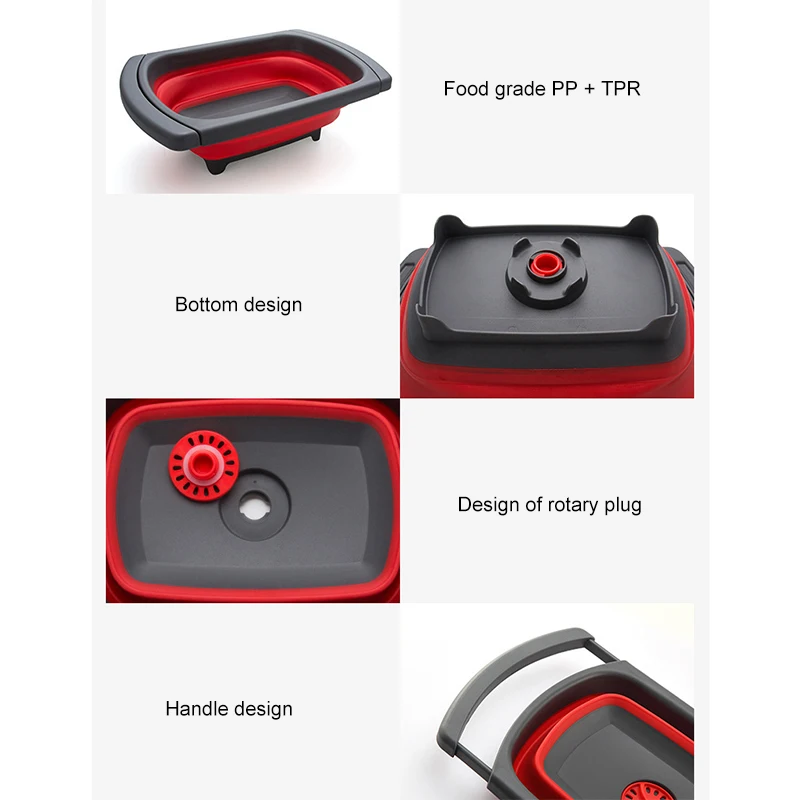 

Foldable Telescopic Water Basin Portable Outdoor Drain Basket Picnic Water Basin With Leak Function Water Basin Kitchen GRSA889