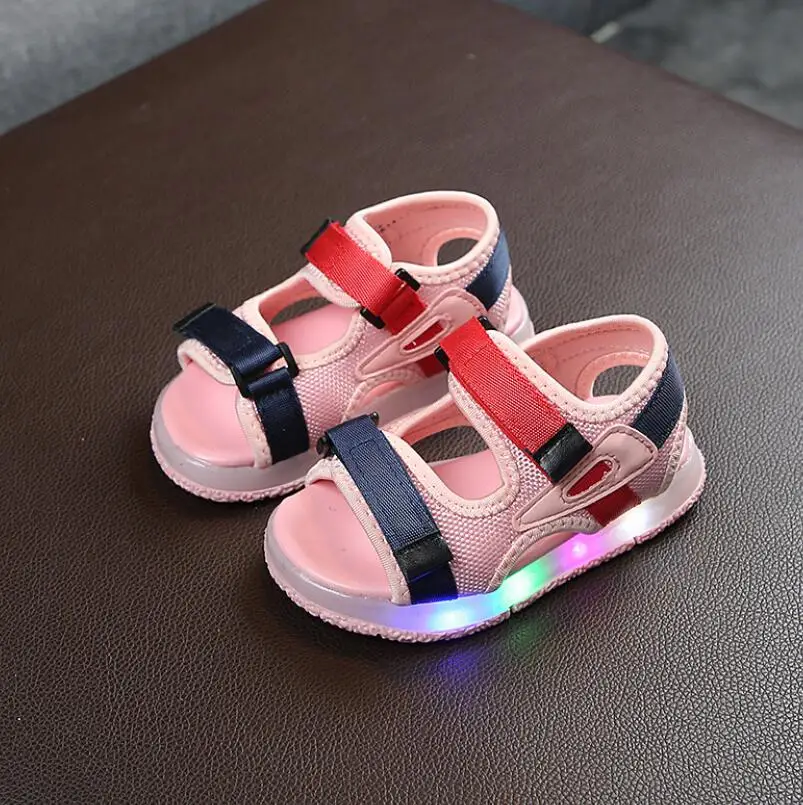 Детские светодиодные сандалии детская летняя обувь с подсветкой Светящиеся