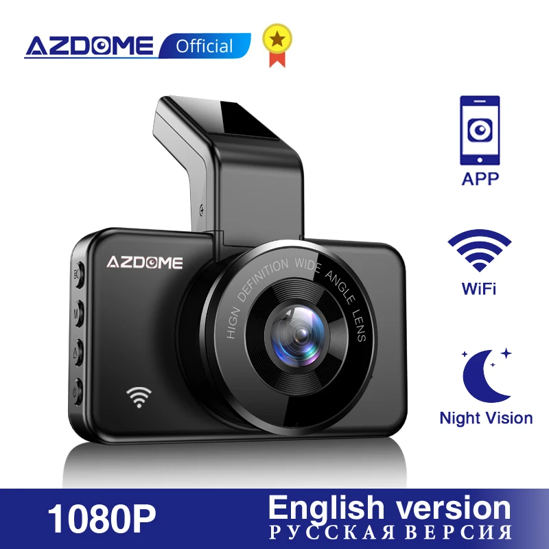 Оригинальный AZDOME M17 видеорегистратор 1080P HD ночного видения ADAS 24H парковка Wi Fi