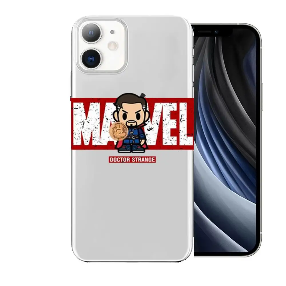 Marvel Avengers Hero name Anime Style Phone Case cover For iphone 11 pro max Cases 12 8 7 6 s XR PLUS X XS  SE 2020 mini  Transp