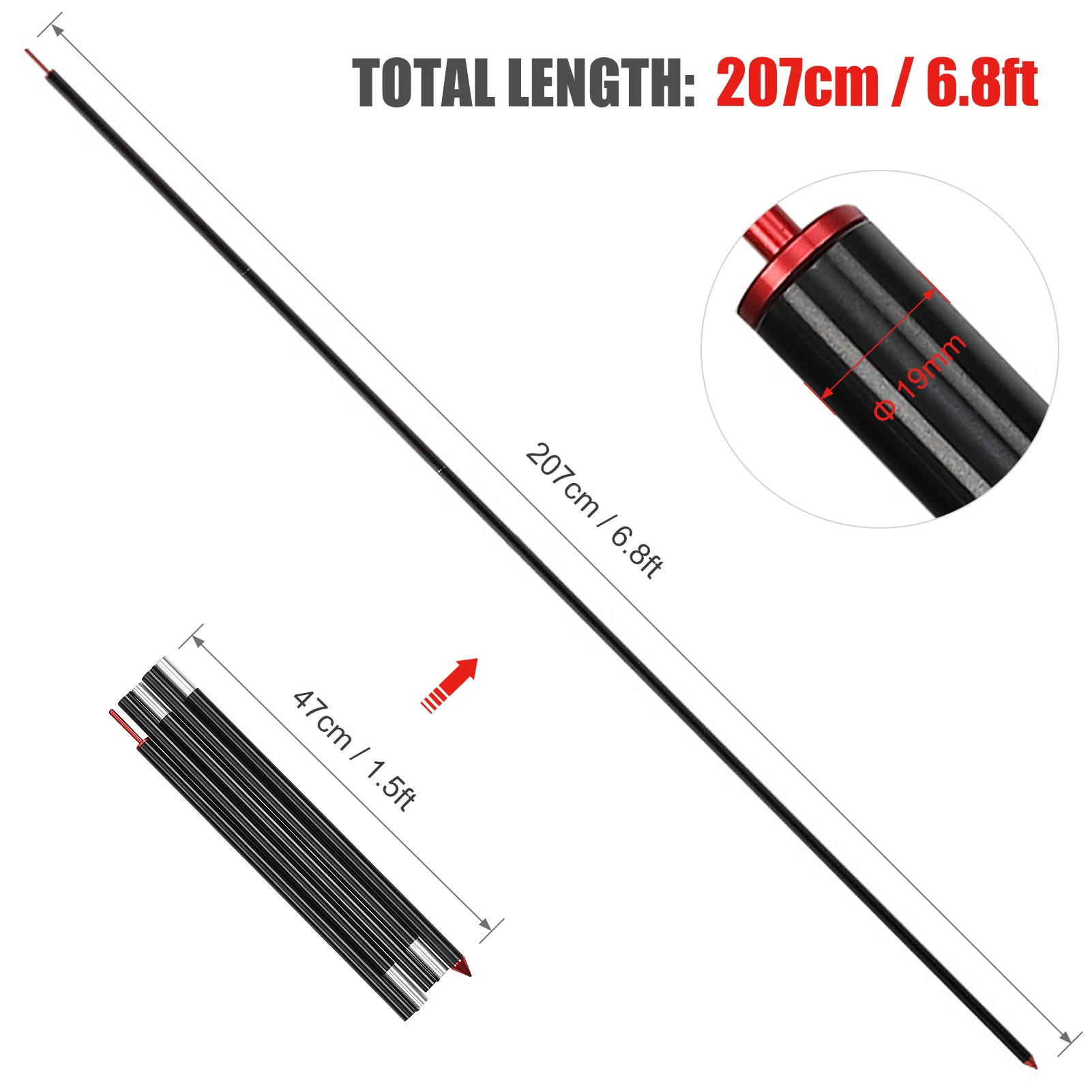 1pc Outdoor Tent Canopy Pole Aluminum Alloy Frame Rod Support Awning Accessories | Спорт и развлечения