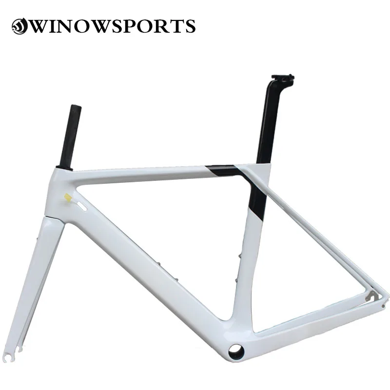 

Winowsports 47/49/51/53/55cm carbon road bike frame cycling bicycle include fork/seatpost/headset fit for both Di2/mechanical