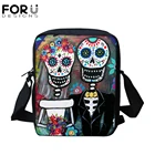 Дизайнерская сумка на плечо FORUDESIGNS с изображением сахарного черепа, Женская сумочка, Готическая Свадебная сумка через плечо, сумка для книг для девочек-подростков, сумки-мессенджеры