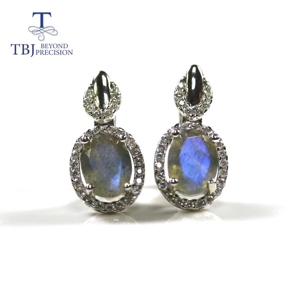 Серьги из Лабрадорита С Натуральным драгоценным камнем и серебром 925 пробы