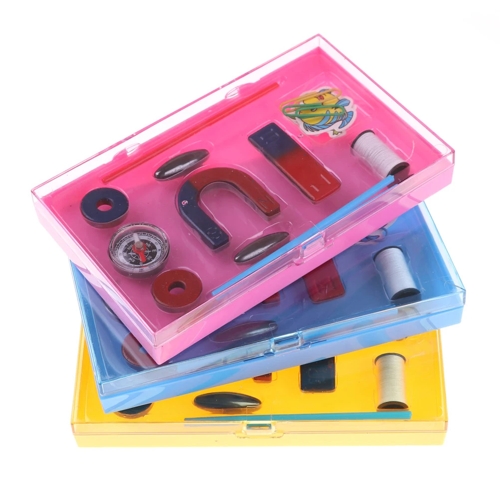 

1 Set Kid Compass Ferrite Magnet Kit Education Nature Science Experiment Toy