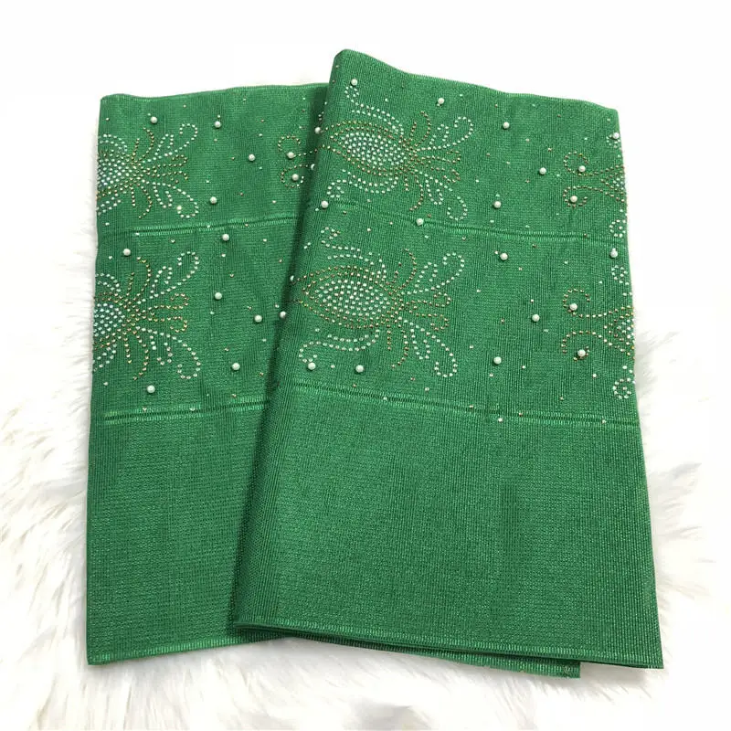 Африканский gele головной убор aso oke головной убор с бисером нигерийские Стразы gele головной убор мода для вечерние 2 шт./лот-AH30 - Цвет: 24