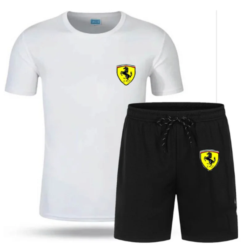 

Men's Tracksuit Summer Clothes Sportswear Two Piece Set T Shirt Shorts Brand Track Clothing Male Sweatsuit Sports Suits Husband
