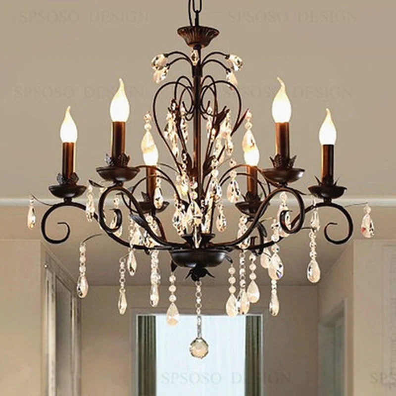 Винтажная люстра с подсветкой из кованого железа свадебное украшение черные