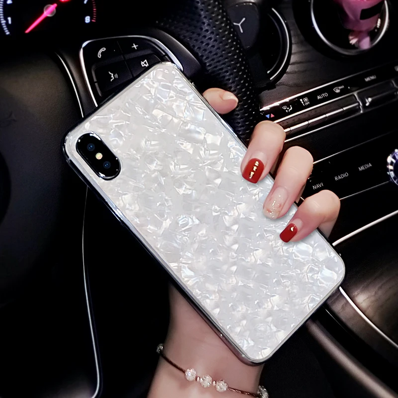 Роскошный Блестящий Модный мраморный чехол с раковиной для Apple iPhone 11 12 Pro X XR XS MAX 6 6s