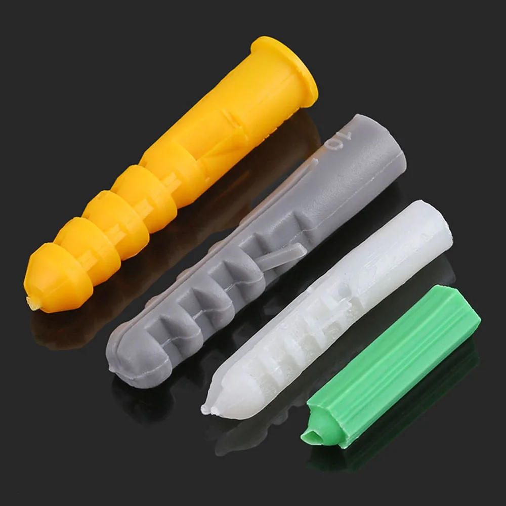 200 шт. пластиковые настенные винты, Расширительная Труба, винт, резиновая пробка, красочные нейлоновые дюбеля, расширительный анкер M6M8M10M12M14