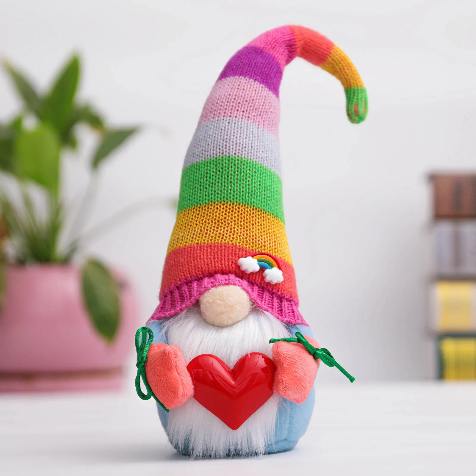 1pc Christmas Rainbow Gnome Faceless Plush Doll Scandinavian Tomte Nisse Pride Nordic Home Decor Colorful Dwarf for Kids - купить по