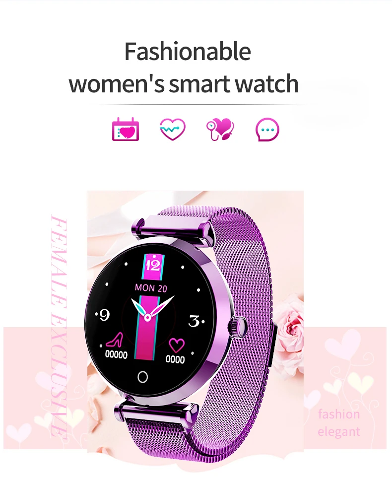 Для женщин модные часы Smart watch монитор сердечного ритма, с экраном сердцебиения, умные часы, Для мужчин умные часы Фитнес часы-браслет