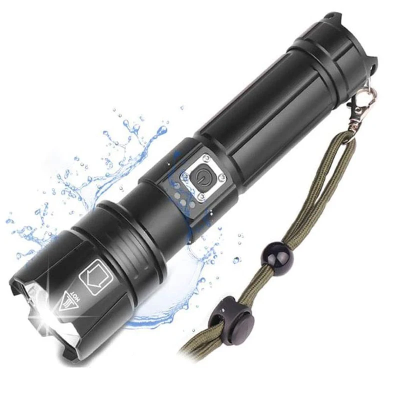 Дешево ZK20 Power Ful XHP90/XHP70 светодиодный светильник-вспышка с зумом USB перезаряжаемый дисплей питания мощный фонарь 18650 26650 ручной светильник XHP90.2