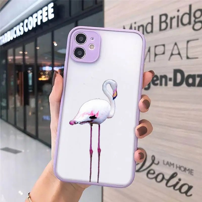 

Flamingo animal picture Phone Case matte transparent For iphone 7 8 11 12 plus mini x xs xr pro max cover