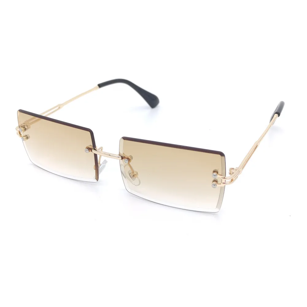 

2020 new sunglasses personalized fashion small glasses sunglasses square women's trend frameless cut edge Sunglasses