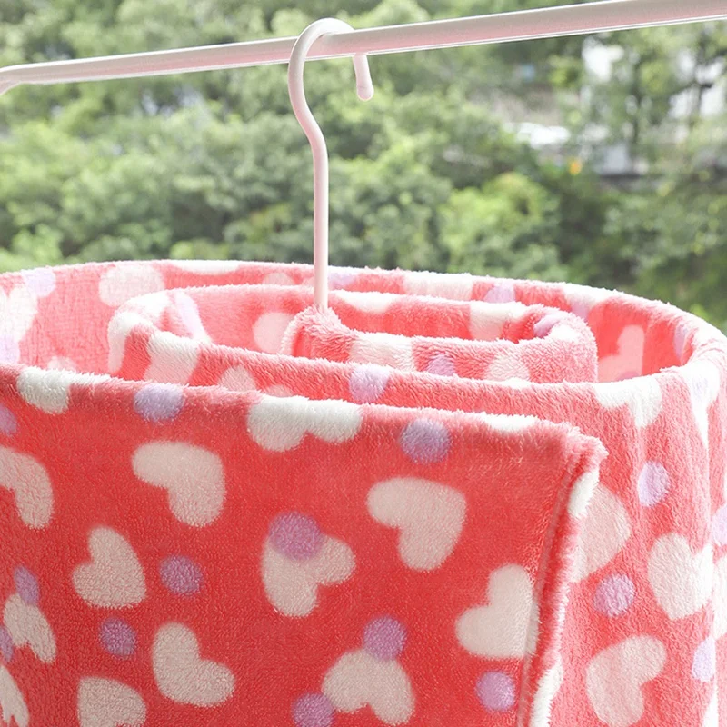 Spiral Bed Sheet Rack Laundry Drying Space Saving Duvet Cover/Blanket/Bed Sheet Hangers Rotating Clothes Rack