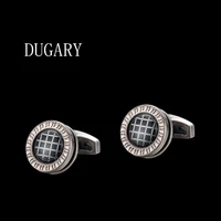 dugary luxury shirt cufflinks for mens brand cuff buttons cuff links high quality round black abotoaduras jewelry gemelos