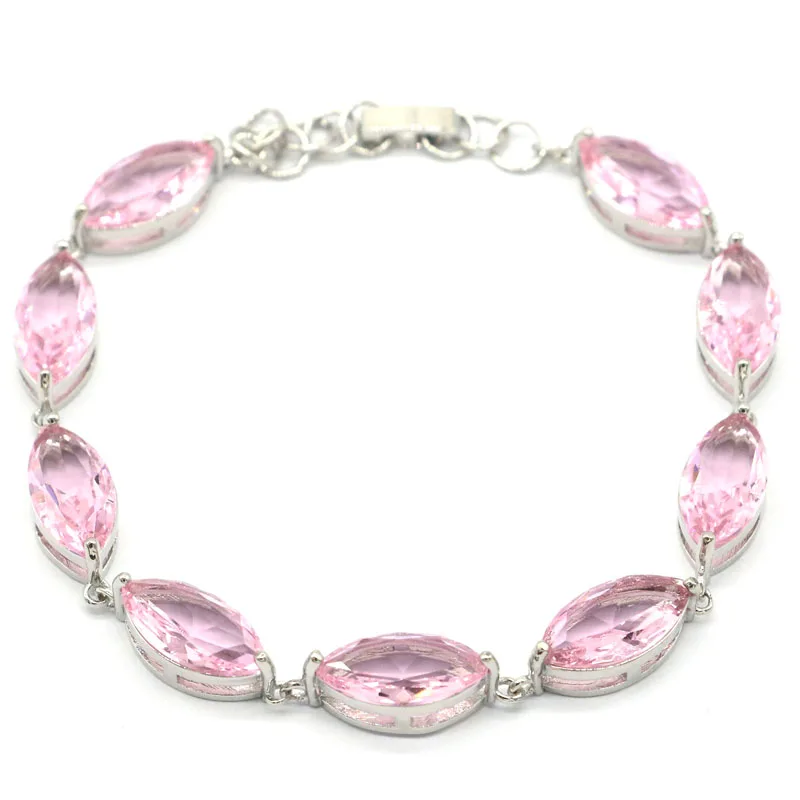 16x8 мм Deluxe создан розовый кунцит Лондон Голубой топаз женские вечерние серебряный