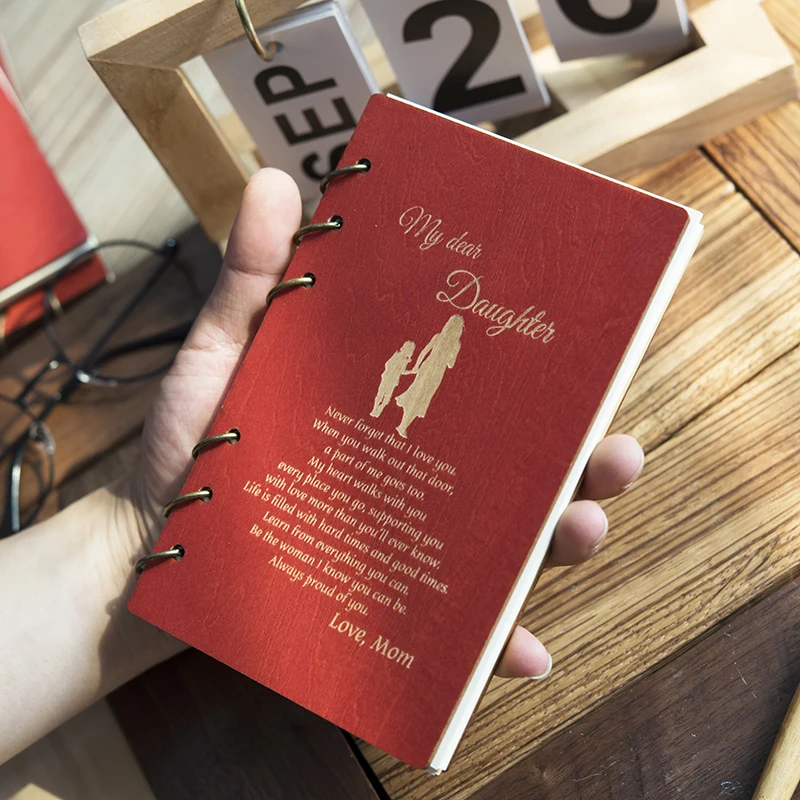 Деревянный блокнот A6 с гравировкой бумажный дневник на заказ товары для недель