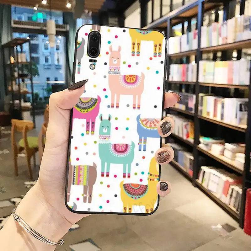 

Cute Llama Alpaca Animals Cartoon Phone Case For Huawei honor Mate P 10 20 30 40 Pro 10i 9 10 20 8 x Lite