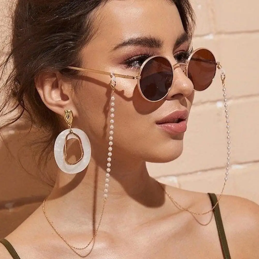 

Imitation Pearl Beaded Eyeglasses Chain Trendy Women Outside Casual Sunglasses Accessory Fashion Necklace Gift Mask Hanging Rope