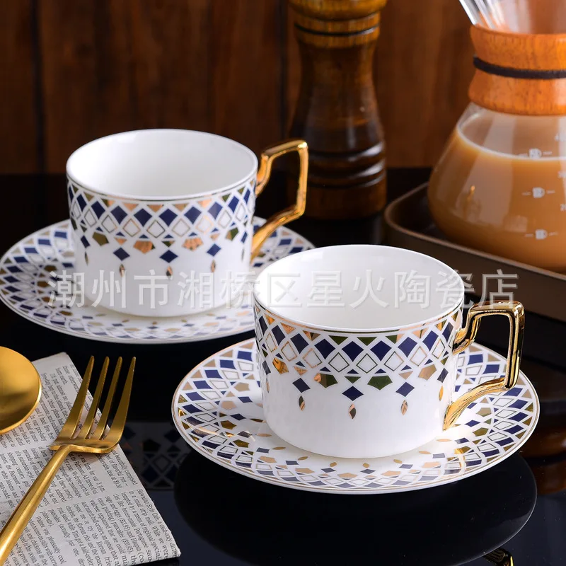 

High-grade European bone China cup ceramic cup Phnom Penh coffee cup and saucer set afternoon cup bone China cup