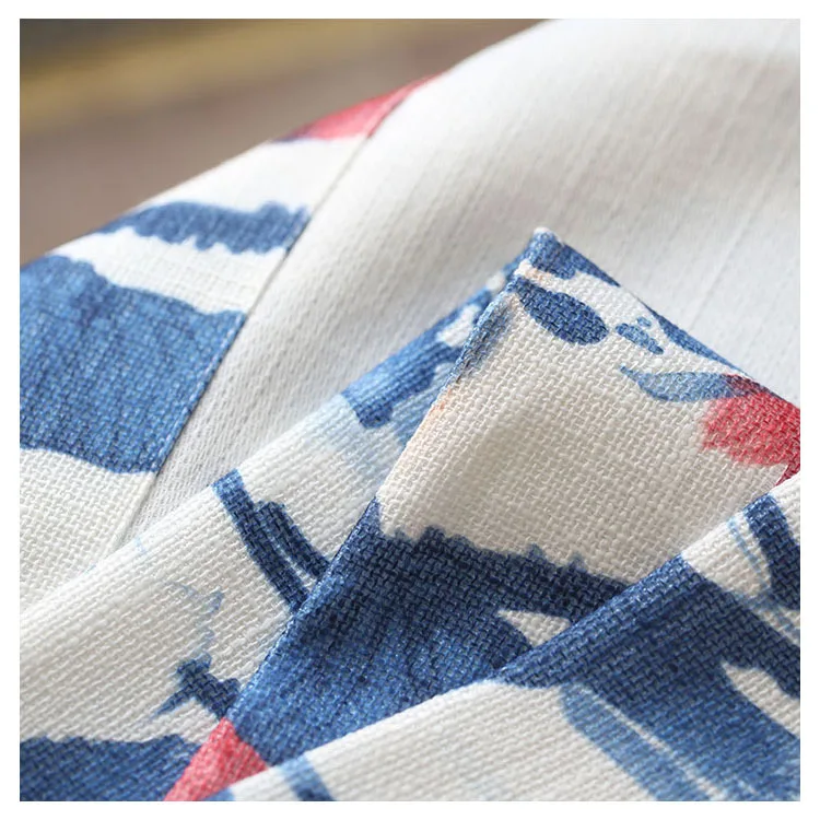 

Modern Minimalist Style New Chinese Printing Curtains for Living Room Balcony Bedroom Study Blackout Curtains