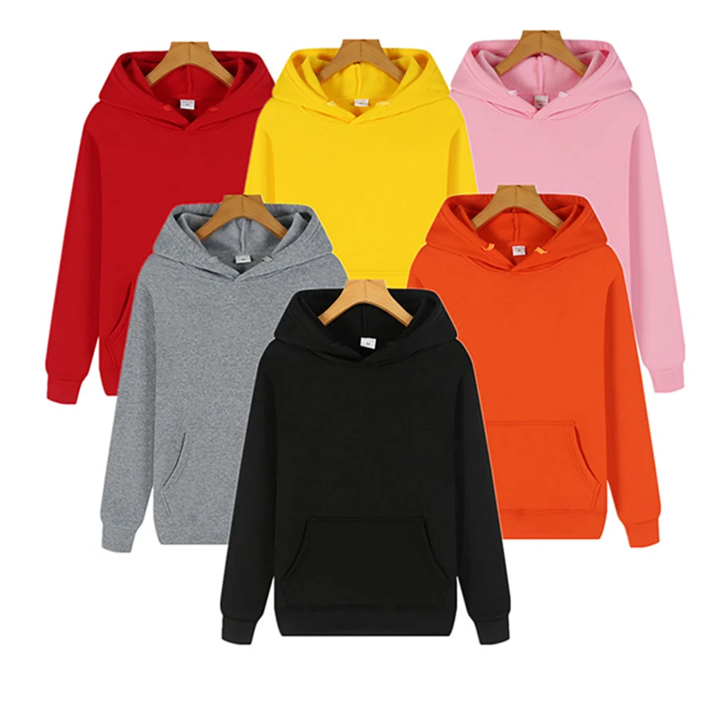

Hoodie sweatshirt men's and women's fashion solid color couple fleece hoodie autumn and winter fleece cotton sportswear