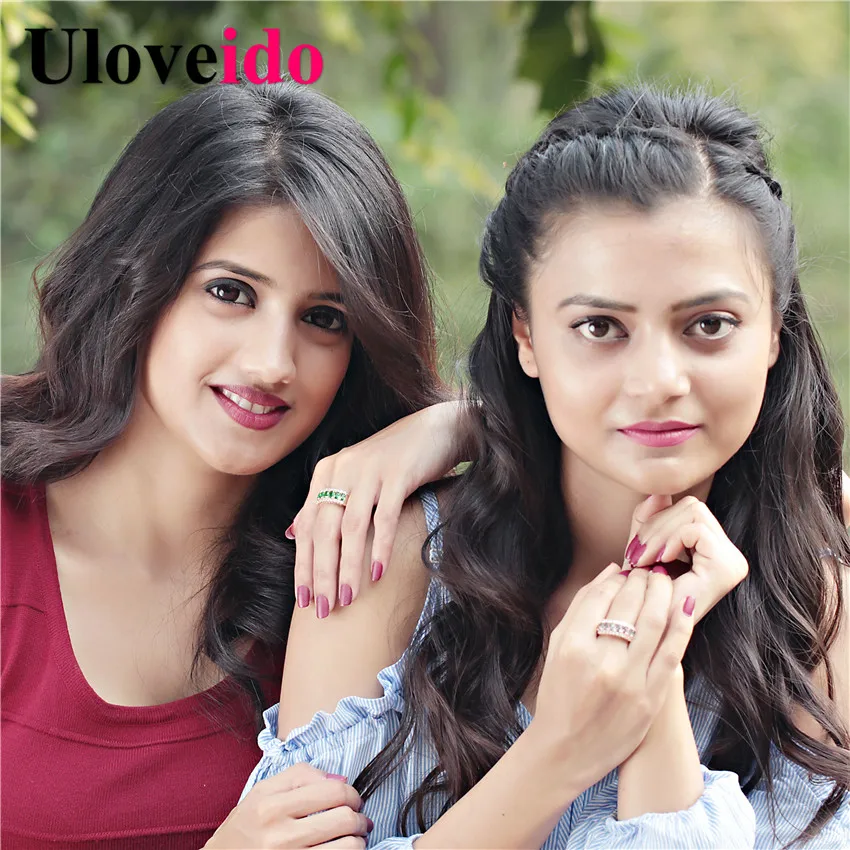 USPS разноцветные женские блестящие кубические циркониевые радужные обручальные