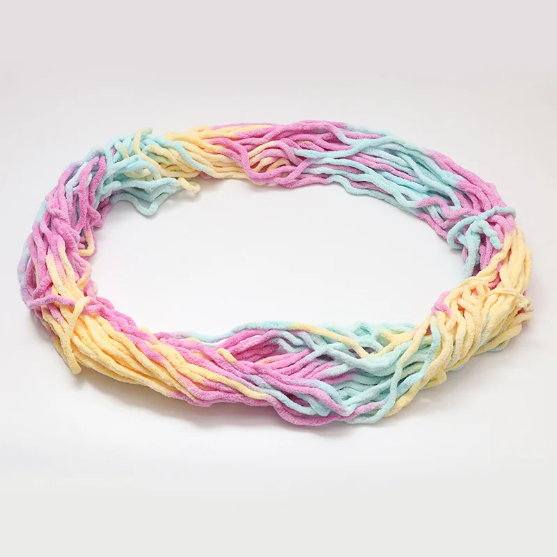 Синельная круглая бархатная пряжа узел косая шерстяная сделай сам ручная