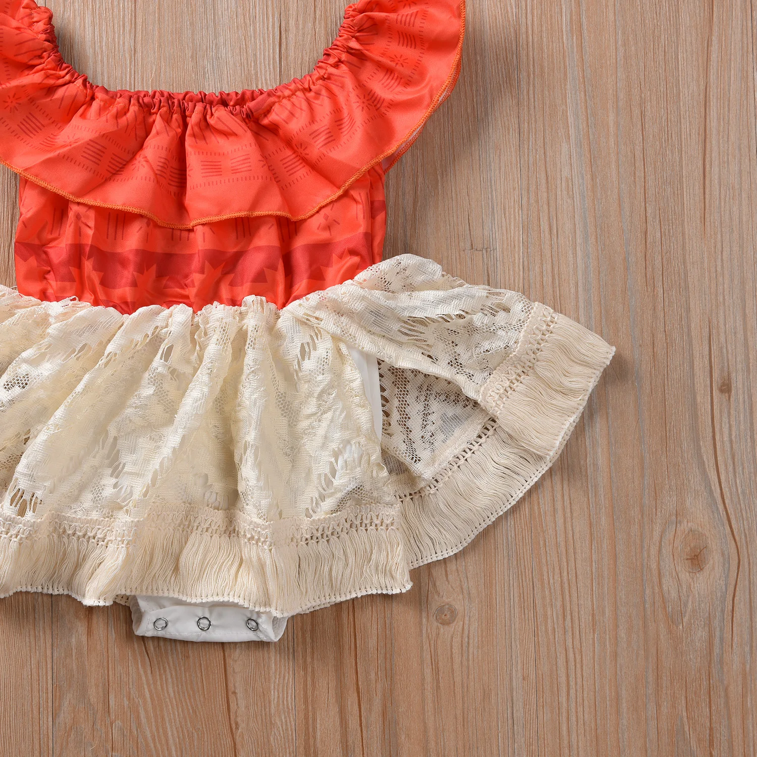 Комбинезон детский летний с кружевом цветочным принтом | Мать и ребенок