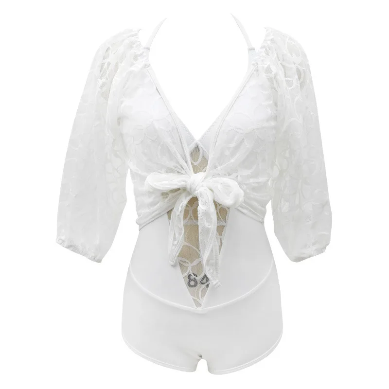 

Women Swimsuit Woman One Piece Swimwear For Beach Swim Korean Covering Showing Leaky Back Top Polyester Solid Swim Suit