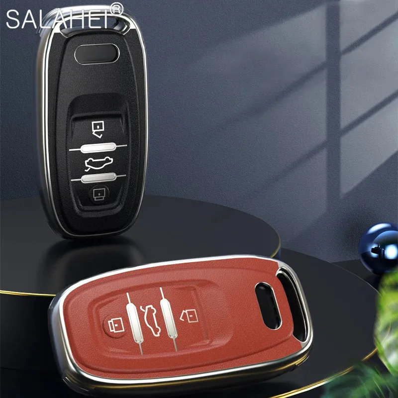 

New Fashion TPU Car key Fob Cover Protect For Audi A4 A4L A5 A6 A6L Q5 S5 S7 Protect Shell Decoration Car Key Styling Accessorie