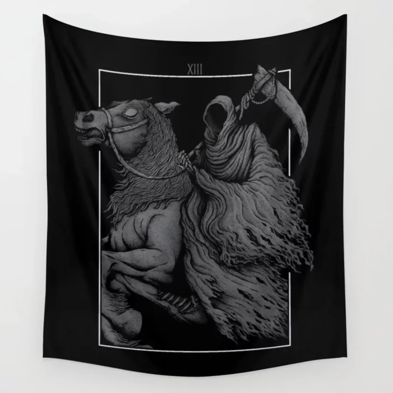 

The Death Tapestry Wall Hanging Trippy Tapestries for Living Room Home Dorm Fantasy Boho Decor Gift