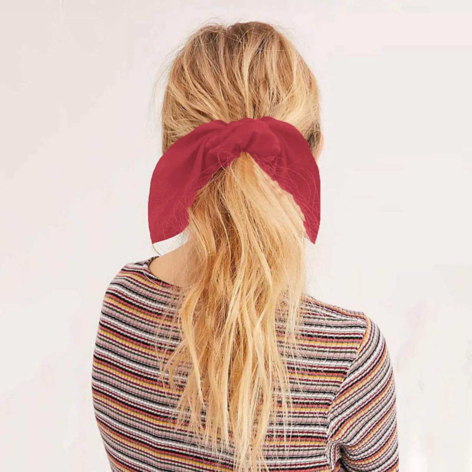 

1pc Hair Satin Scrunchie Bunny Ear Hair Ties Bands Ponytail Holder For Women Haar Accessoires Резинки Для Волос Детям