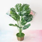 Искусственные растения, пальма, зеленые листья, бонсай, черепаха, искусственные листья для украшения дома