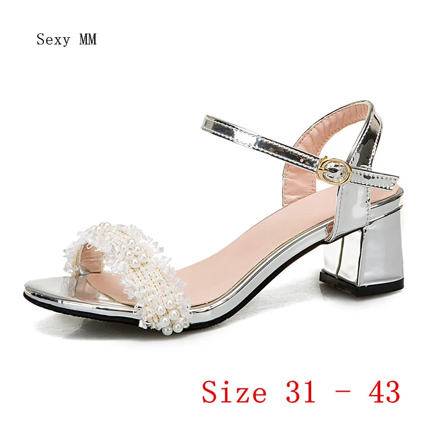 

Women Gladiator Sandals Square High Heels Summer Pumps Shoes Woman High Heel Sandals Small Plus Size 31 32 33 - 40 41 42 43