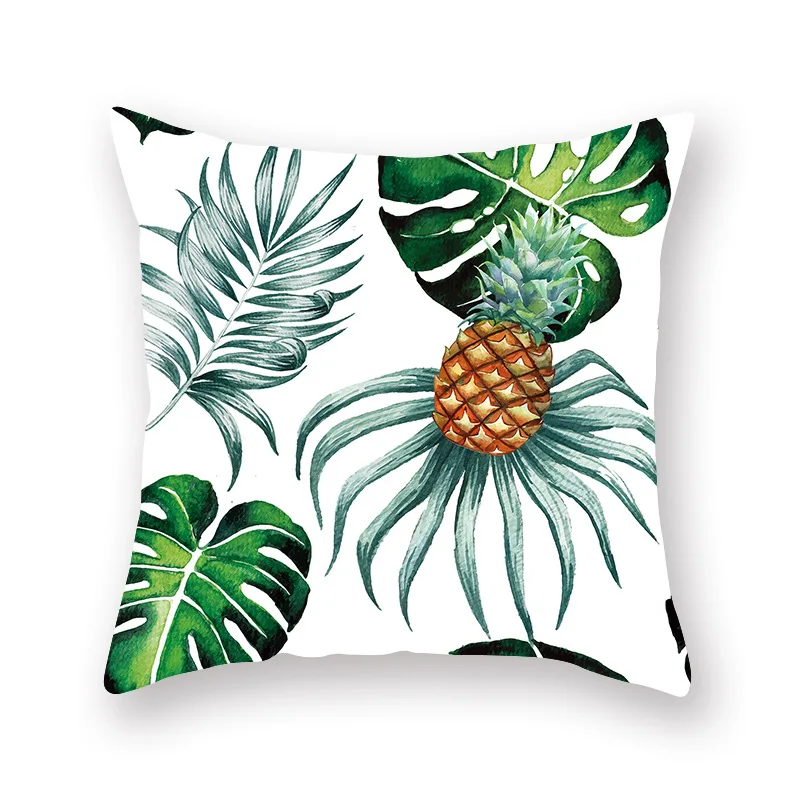 

Cactus and Tropical Leaves Cushion Cover, Polyester Cactus and Tropical Leaves Cushion Cover, for Home and Sofa Decoration