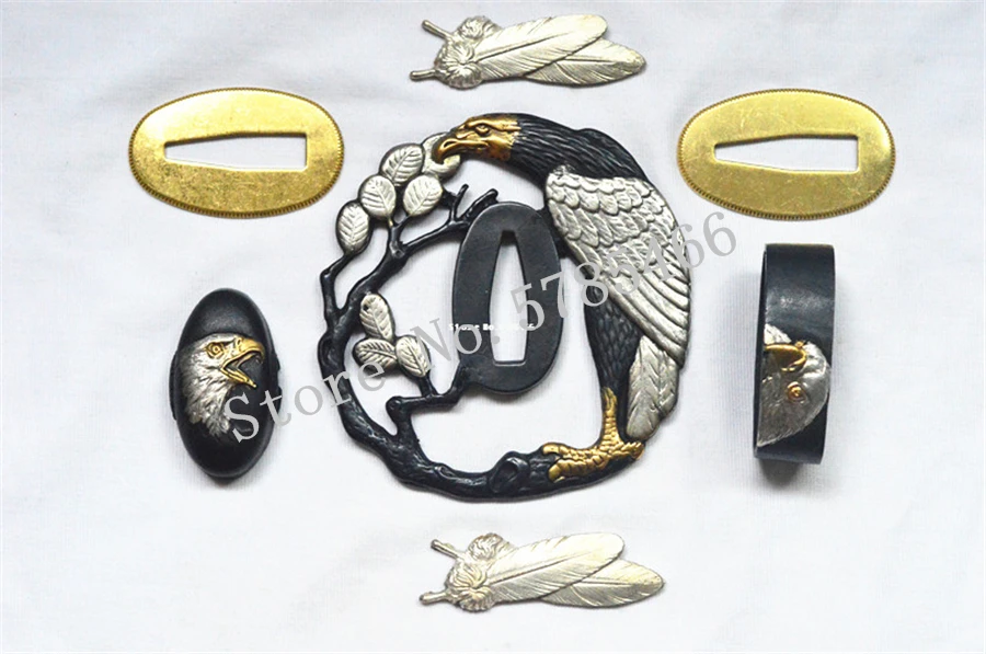 Набор аксессуаров для катаны вакидзаси меча с орлом медная Цуба менюки фучи