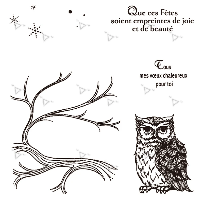 

( French) Forests Owl Silicone Stamp Embossing Scrapbooking Stencil Craft DIY Card Crafts Dies Album Christmas Decor