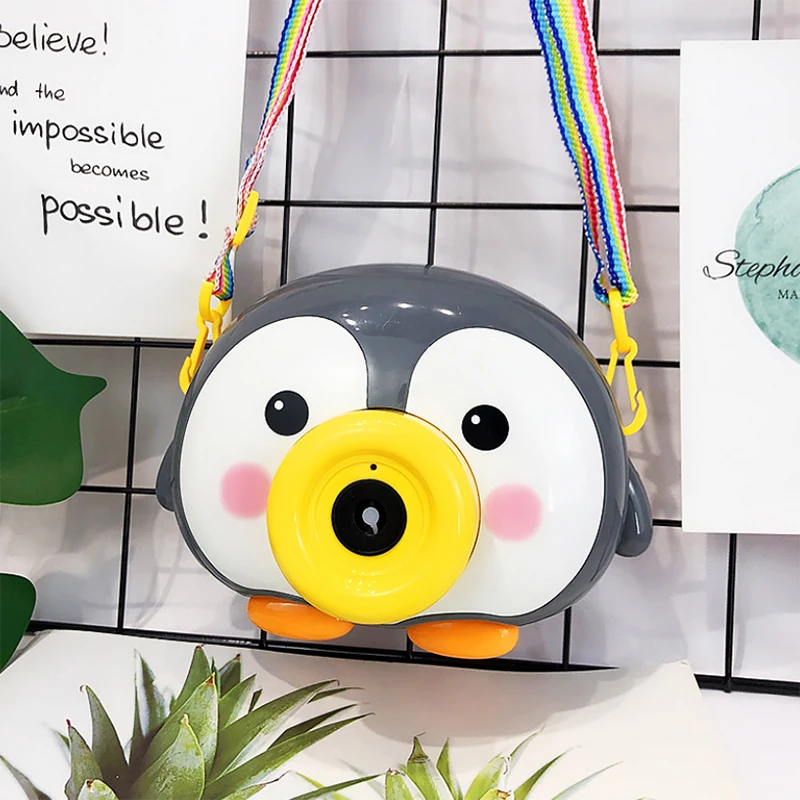 Children Automatic Funny Cute Cartoon Penguin Camera Baby Bubble Machine Outdoor Maker Gifts for Kids and Girls | Игрушки и хобби