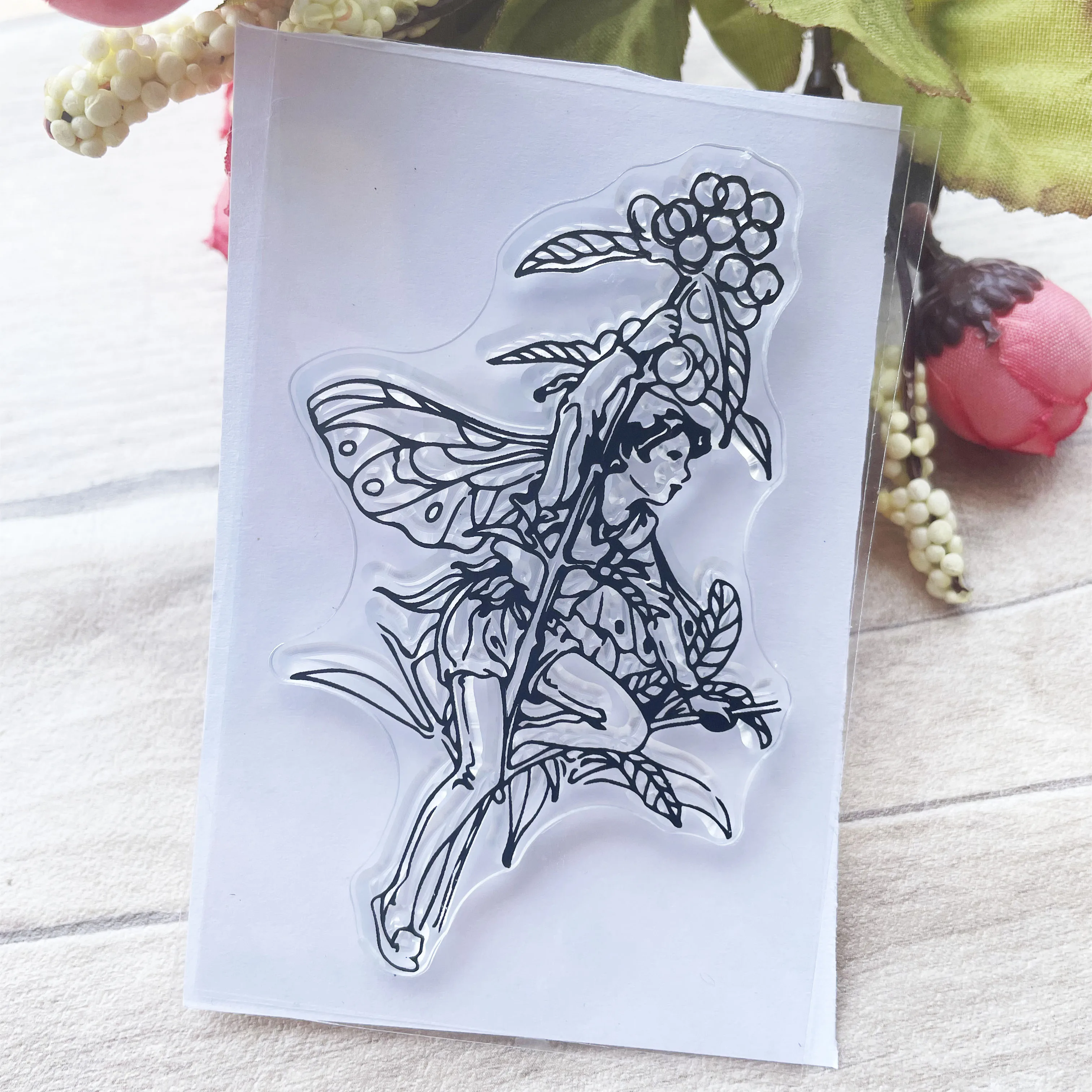 

Fairy Elves Clear Stamps for DIY Scrapbooking Card Transparent Rubber Stamps Making Photo Album Crafts Template Decor